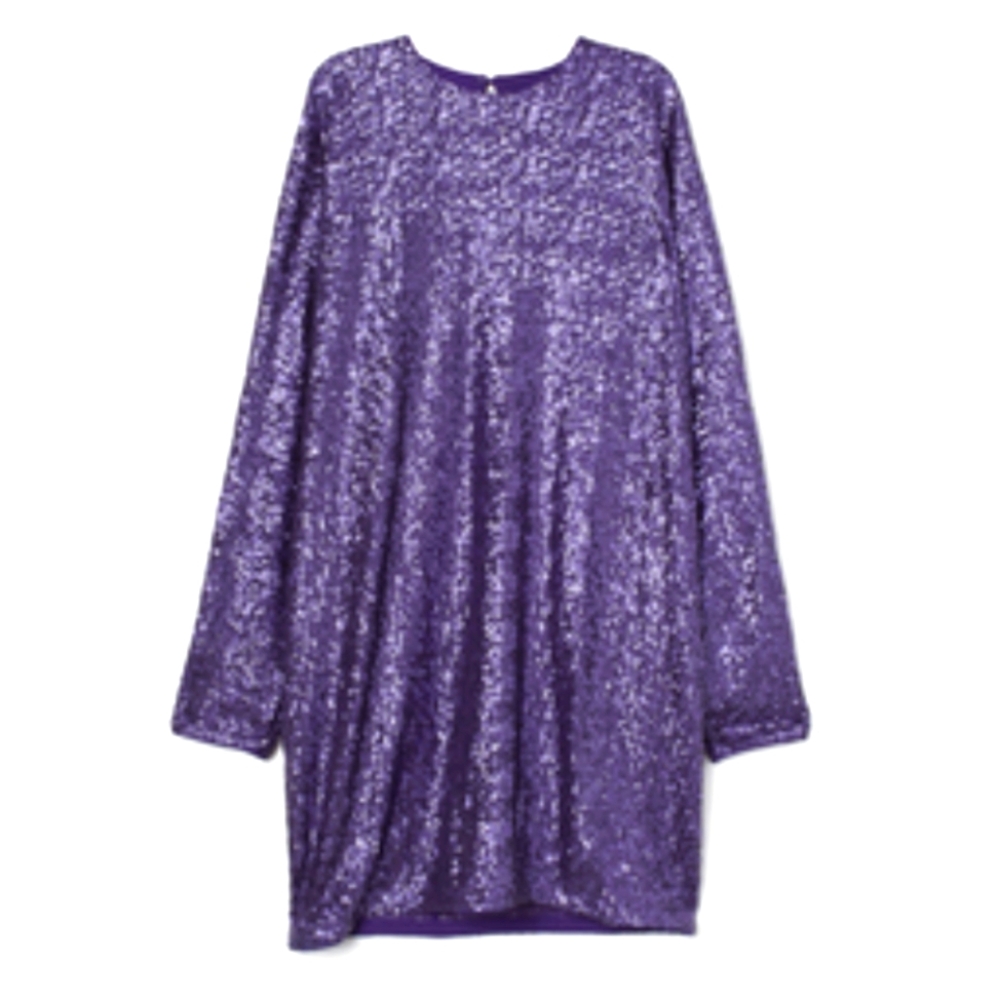 H&M purple sequined dress, small, NWT
